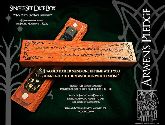 Dice Box - Arwen's Pledge - Lord of the Rings - Table Top Role Playing Accessories  by Eldritch Arts