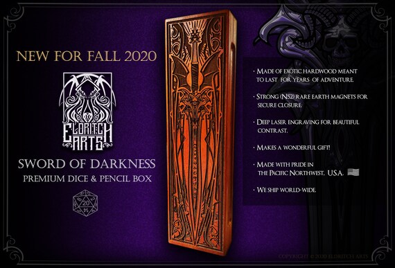 Dice Box - Sword of Darkness - RPG, Dungeons and Dragons, DnD, Pathfinder, Role Playing and Gaming Accessories by Eldritch Arts