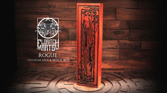 Grand Rogue Dice Box: Handcrafted Wooden Storage Vault for Pencils and Minis RPG, DND, Pathfinder & Tabletop Games
