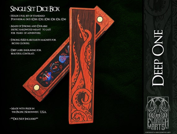 Deep One -  Tentacle Themed Dice Box - Dungeons and Dragons, DnD, Pathfinder, Table Top Role Playing & Gaming Accessories by Eldritch Arts