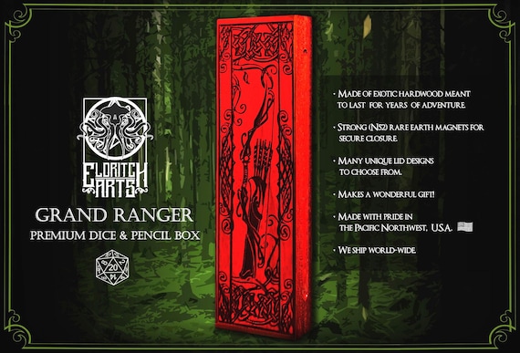 Grand Ranger Dice Box: Wooden Vault for RPG, D&D, Pathfinder - Eldritch Arts Gaming Accessory
