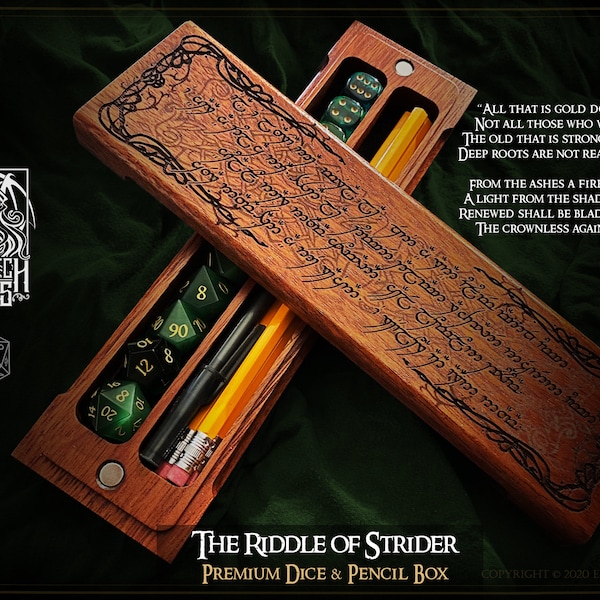 Le Seigneur des anneaux - Boîte de dés Riddle of Strider - RPG, Donjons et Dragons, D&D, Pathfinder, JRR Tolkien, par Eldritch Arts