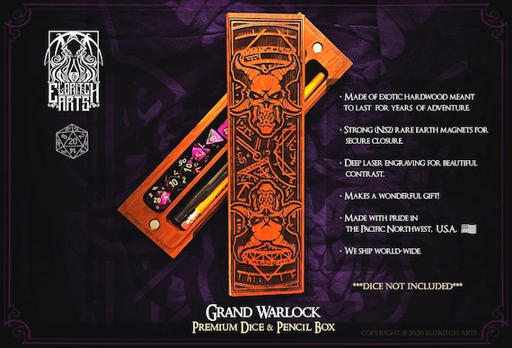 Grand Warlock Dice Box: Elegant RPG Vault For Players of D&D, Pathfinder, and other Tabletop Games