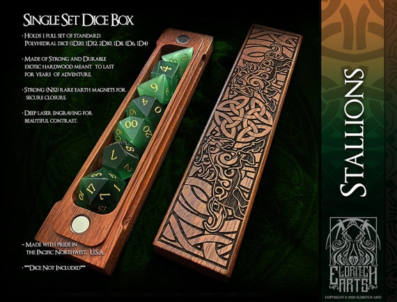 Dice Box - Stallions  - Table Top Role Playing Accessories  by Eldritch Arts