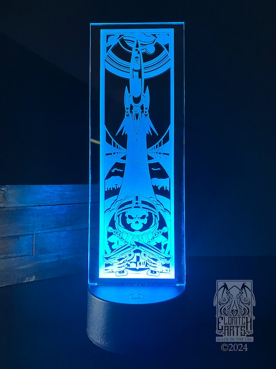 Sci-Fi Rockets & Rayguns LED Night Light/Desk Lamp: USB/Battery Powered Desk Decor by Eldritch Arts®