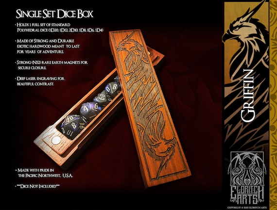 Griffin (Gryphon) Dice Box - Dungeons and Dragons, DnD, Pathfinder, Table Top Role Playing Accessories by Eldritch Arts