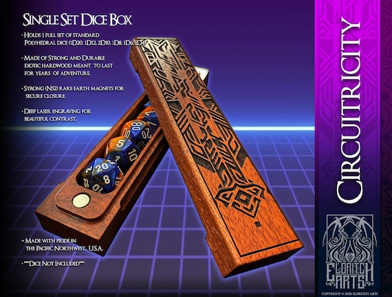 Circuitricity - Cyberpunk Themed Dice Box - Dungeons and Dragons, DnD, Pathfinder, Table Top Role Playing Accessories by Eldritch Arts