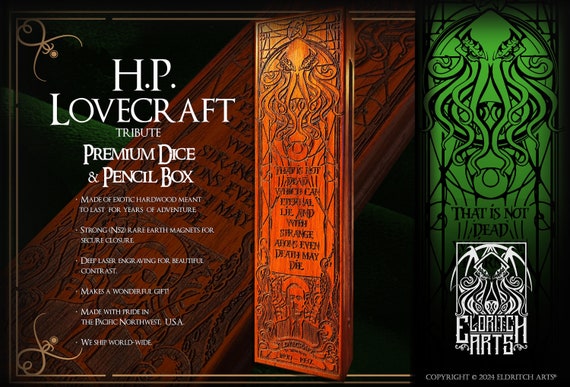 Dice Box - LOVECRAFT - RPG, Dungeons and Dragons, DnD, Pathfinder, Table Top Role Playing and Gaming Accessories by Eldritch Arts