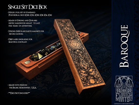 Baroque Dice Box - RPG, Dungeons and Dragons, DnD, Pathfinder, Table Top Role Playing and Gaming Accessories by Eldritch Arts