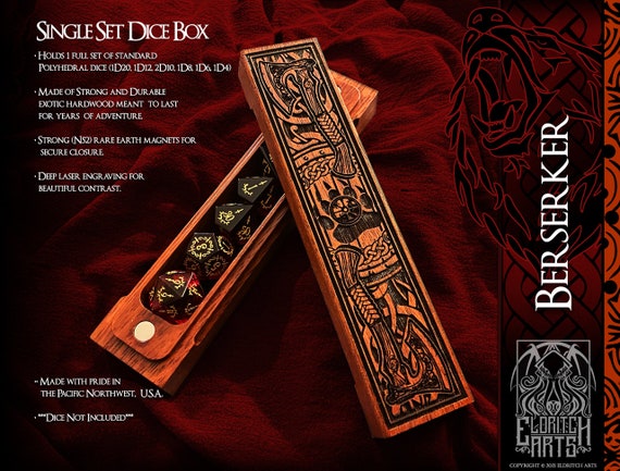 Dice Box - Berserker  - RPG, Dungeons and Dragons, DnD, Pathfinder, Table Top Role Playing and Gaming Accessories by Eldritch Arts