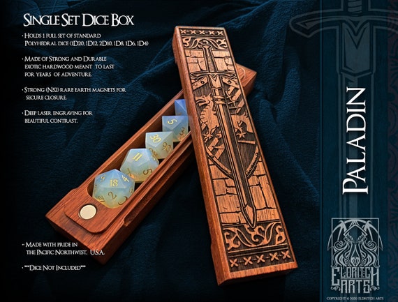 Paladin Dice Box: Exotic Hardwood D&D Dice Storage - Eldritch Arts