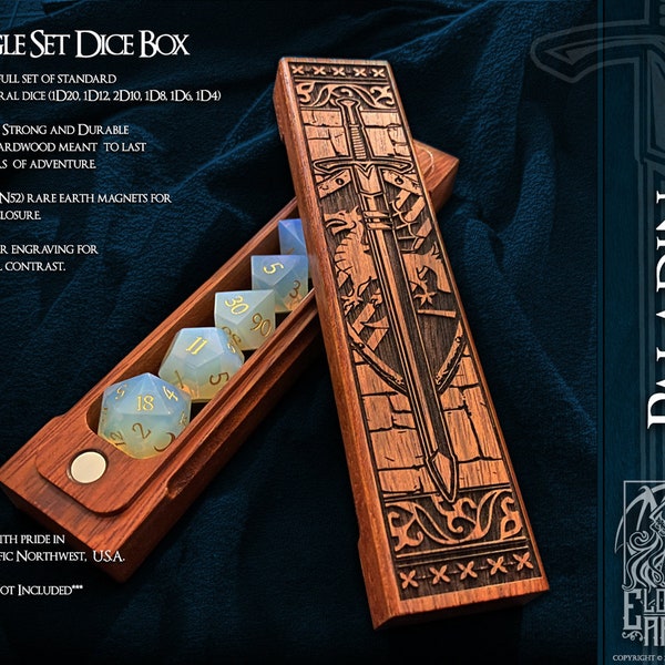 Dice Box - Paladin - RPG, Dungeons and Dragons, DnD, Pathfinder, Table Top Role Playing en Gaming Accessoires door Eldritch Arts