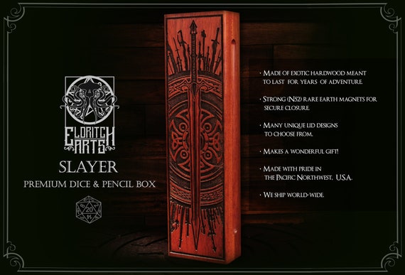 Dice Box - Slayer - RPG, Dungeons and Dragons, DnD, Pathfinder, Role Playing and Gaming Accessories by Eldritch Arts