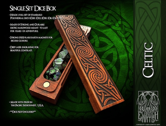 Dice Box - Celtic Swirls  - Table Top Role Playing Accessories  by Eldritch Arts