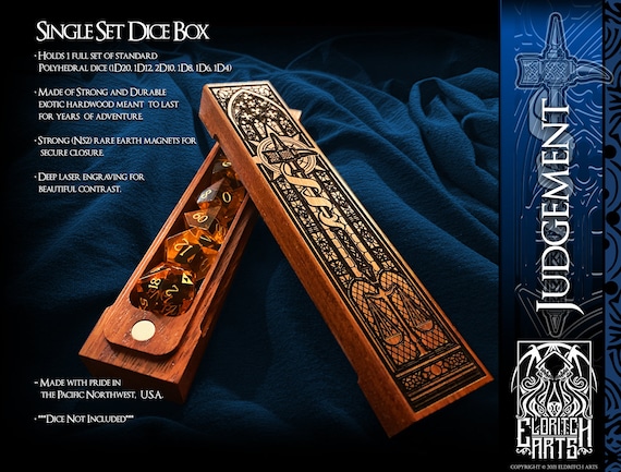Judgement - Gothic Style, Paladin, Cleric Themed Dice Box - Premium Quality Exotic Hardwood Storage For DND TTRPG Players