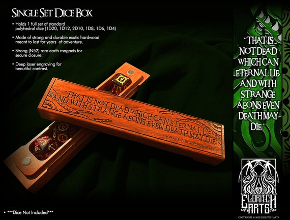 Dice Box - That Is Not Dead That Can Eternal Lie - H.P. Lovecraft  - Table Top Role Playing Accessories  by Eldritch Arts