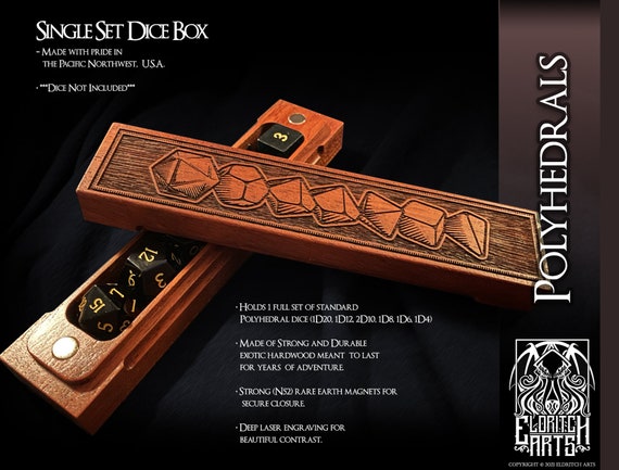 Dice Box - Polyhedrals  - Table Top Role Playing Accessories  by Eldritch Arts