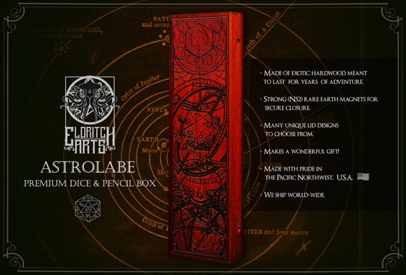 Dice Box - Astrolabe - RPG, Dungeons and Dragons, DnD, Pathfinder, Role Playing and Gaming Accessories by Eldritch Arts