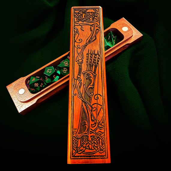 Ranger Dice Box - Exotic Hardwood - Engraved RPG Dice Storage - DnD, Pathfinder, Tabletop Gaming Gift - Personalizable by Eldritch Arts®