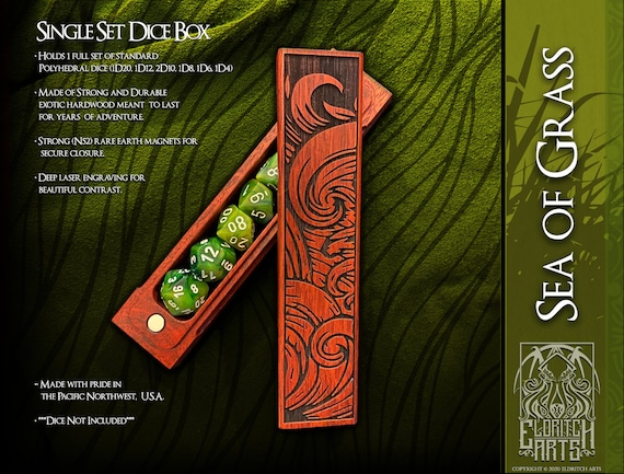 Sea of Grass - Abstract Themed Dice Box - Dungeons and Dragons, DnD, Pathfinder, Table Top Role Playing Accessories by Eldritch Arts