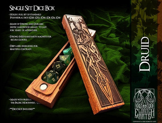 Druid Dice Box  - Dungeons and Dragons, DnD, Pathfinder, Table Top Role Playing & Gaming Accessories by Eldritch Arts