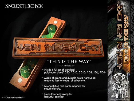 This Is The Way - Mandalorian Dice Box - Dungeons and Dragons, DnD, Pathfinder, Table Top Role Playing & Accessories by Eldritch Arts