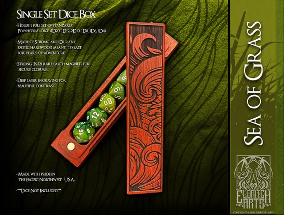 Dice Box - Sea of Grass - RPG, Dungeons and Dragons, D&D, DnD, Pathfinder, Table Top Role Playing and Gaming Accessories by Eldritch Arts