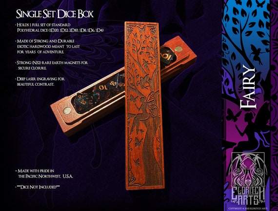 Fairy - Pixie & Fae Themed Dice Box - Dungeons and Dragons, DnD, Pathfinder, Table Top Role Playing Accessories by Eldritch Arts