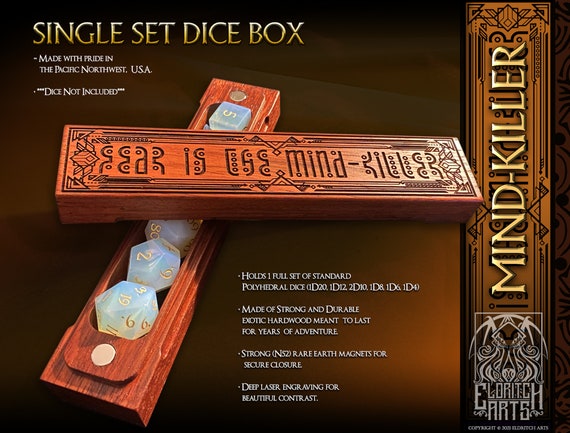 Dune - Fear Is The Mind-Killer Dice Box  - Dungeons and Dragons, DnD, Pathfinder, Table Top Role Playing  Accessories by Eldritch Arts