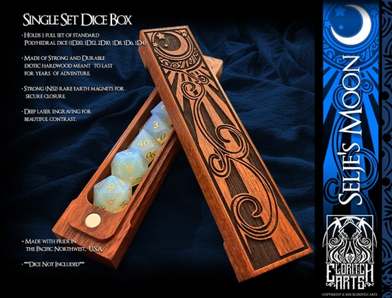 Dice Box - Selje's Moon  - RPG, Dungeons and Dragons, DnD, Pathfinder, Table Top Role Playing and Gaming Accessories by Eldritch Arts