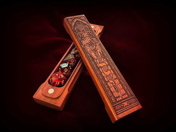 Paragon - Personalized Hardwood Dice Vault: Engraved DnD Storage Box for RPG & Tabletop Gaming Accessories