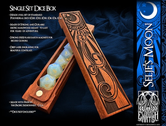 Selje's Moon - Lunar Themed Dice Box - Dungeons and Dragons, DnD, Pathfinder, Table Top Role Playing Accessories by Eldritch Arts
