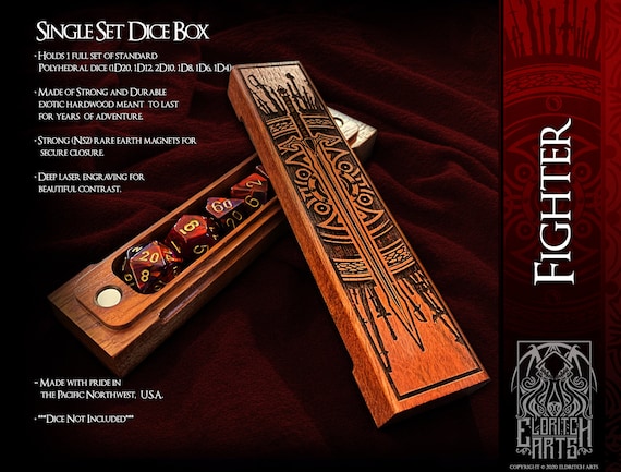 Dice Box - Fighter  - RPG, Dungeons and Dragons, DnD, Pathfinder, Table Top Role Playing and Gaming Accessories by Eldritch Arts
