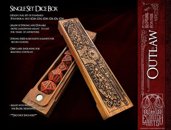 Outlaw Gunslinger Themed Dice Box - Dungeons and Dragons, DnD, Pathfinder, Table Top Role Playing Accessories by Eldritch Arts