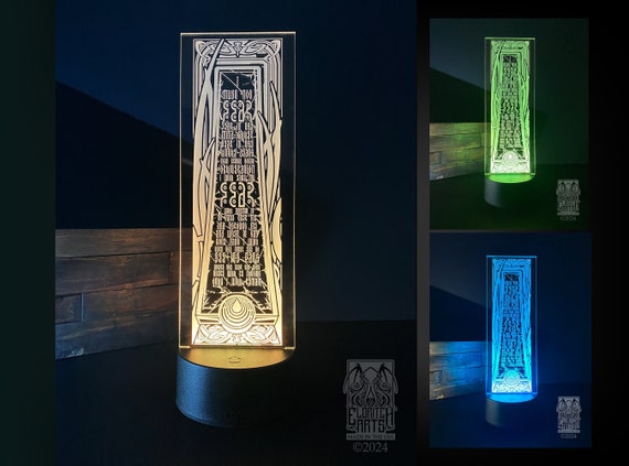 Dune - Litany Against Fear -  LED - Decorative Light - Night Light - Desk Light, USB or Battery Powered by Eldritch Arts®