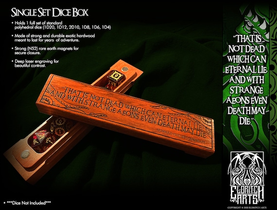 That Is Not Dead That Can Eternal Lie - H.P. Lovecraft Quote Dice Box - Table Top Role Playing Accessories  by Eldritch Arts