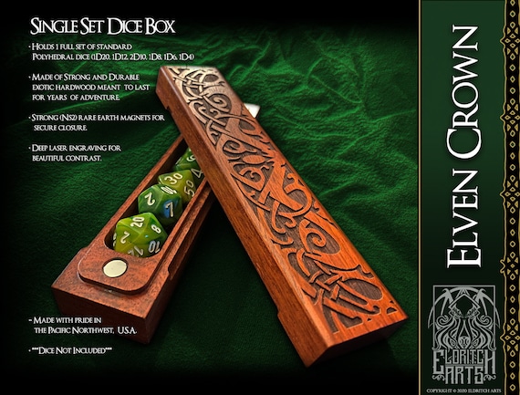 Elven Crown - Celtic Themed Dice Box - Dungeons and Dragons, DnD, Pathfinder, Table Top Role Playing Accessories by Eldritch Arts