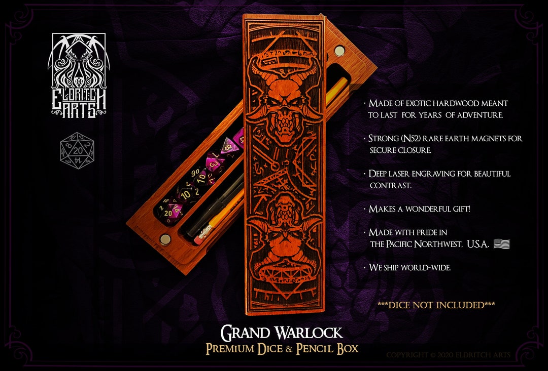 Dice Box - Grand Warlock - RPG, Dungeons and Dragons, Dnd, Pathfinder