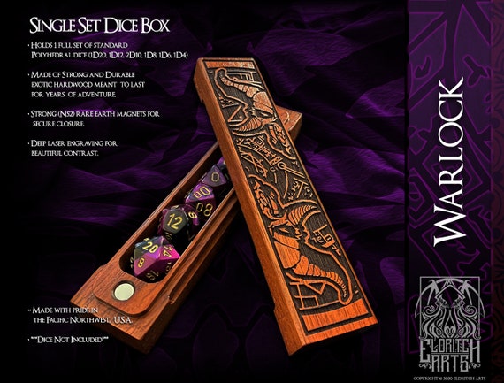 Dice Box - Warlock  - RPG, Dungeons and Dragons, DnD, Pathfinder, Table Top Role Playing and Gaming Accessories by Eldritch Arts