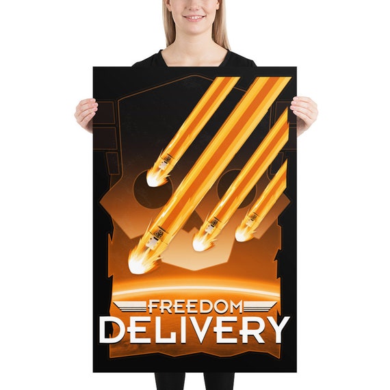 Freedom Delivery - Helldivers 2 - Poster - Large Print, Heavy Premium Matte Art Paper 24"x36"