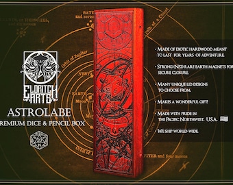 Astrolabe Dice Box for Players of  TTRPGs - Handcrafted Storage Vault Dungeons & Dragons, Pathfinder, Gaming Accessories by Eldritch Arts