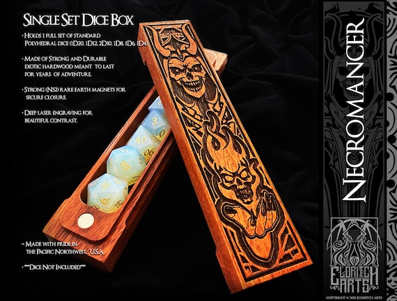 Dice Box - Necromancer  - RPG, Dungeons and Dragons, DnD, Pathfinder, Table Top Role Playing and Gaming Accessories by Eldritch Arts