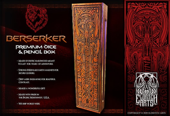 Dice Box - Grand Berserker - RPG, Dungeons and Dragons, DnD, Pathfinder, Role Playing and Gaming Accessories by Eldritch Arts