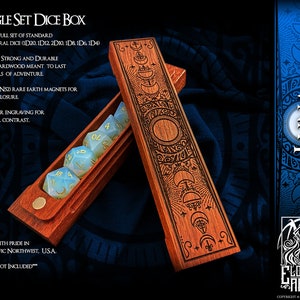 Dice Box - Luna - Moon Phases  - RPG, Dungeons and Dragons, DnD, Pathfinder, Table Top Role Playing and Gaming Accessories by Eldritch Arts