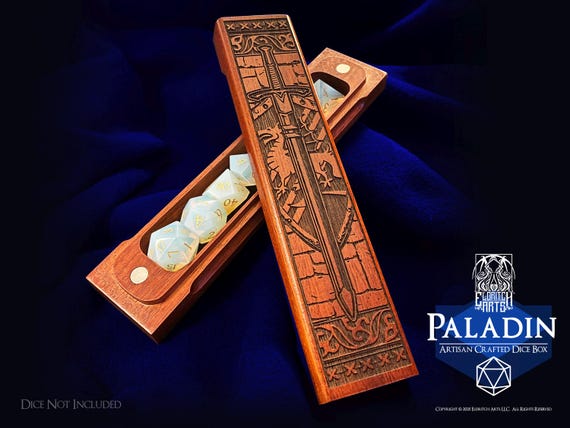 Paladin Class Dice Box - Personalizable Elegant Artisan Crafted Dice Storage by Eldritch Arts®