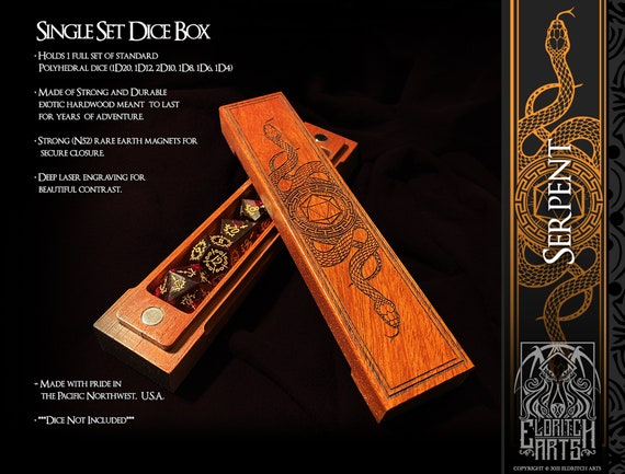 Serpent - Snake Themed Dice Box - Snek! - Dungeons and Dragons, DnD, Pathfinder, Table Top Role Playing Accessories by Eldritch Arts
