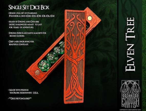 Elven Tree - Celtic Fae Themed Dice Box - Dungeons and Dragons, DnD, Pathfinder, Table Top Role Playing Accessories by Eldritch Arts