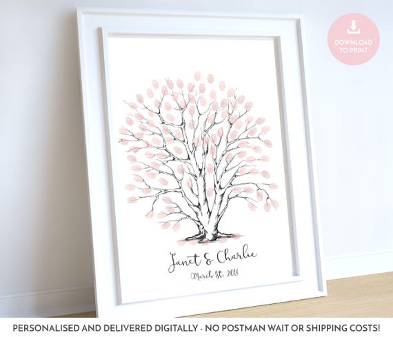 wedding tree, wedding guest book, wedding guestbook, fingerprint tree, guest book tree, tree guest book, tree guestbook, guestbook tree Il_570xn