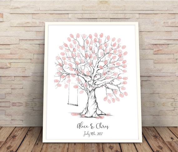 Fingerprint Tree Wedding Tree Finger Print Tree Guest Book Wedding Tree Printable Fingerprint Tree Printable Fingerprint Tree Swing