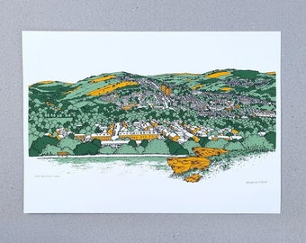 BOLEHILLS VIEW Sheffield Screenprint - City Skyline Illustration - Limited Edition & Free Delivery